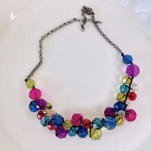 Multi color faceted bead necklace